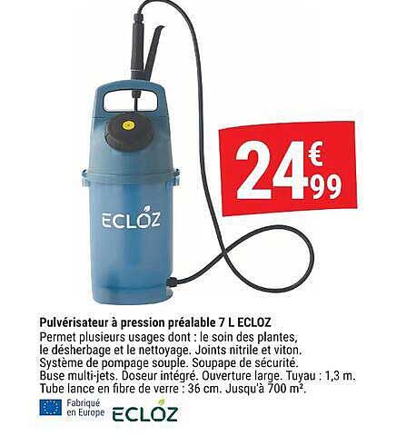 Pulvérisateur à pression préalable 7 L ECLOZ