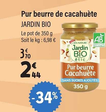 Pur beurre de cacahuète JARDIN BIO