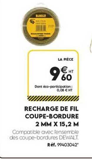 RECHARGE DE FIL COUPE-BORDURE 2 MM X 15,2 M