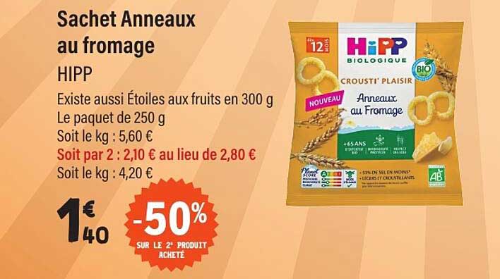 Sachet Anneaux au fromage HIPP