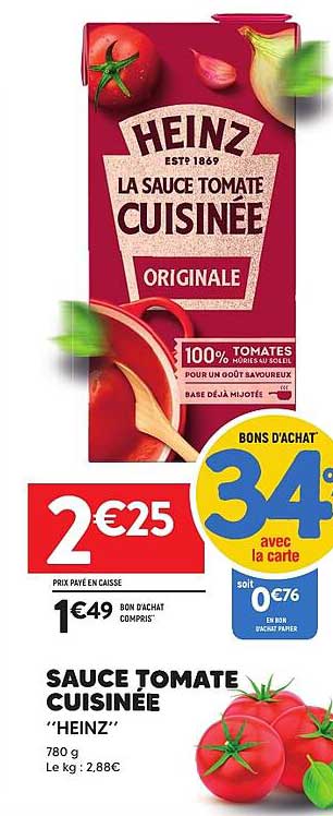 SAUCE TOMATE CUISINÉE "HEINZ"