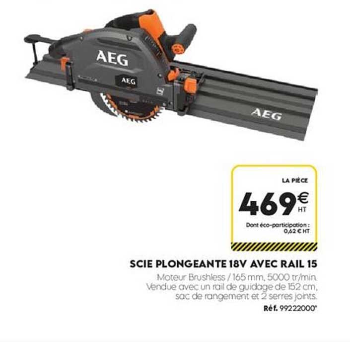 SCIE PLONGEANTE 18V AVEC RAIL 15