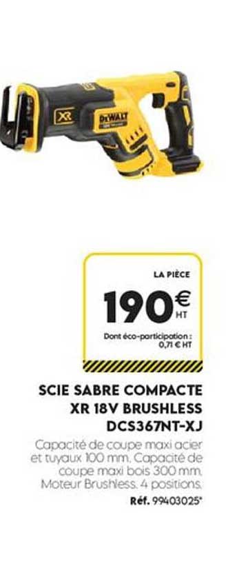 SCIE SABRE COMPACTE XR 18V BRUSHLESS DCS367NT-XJ