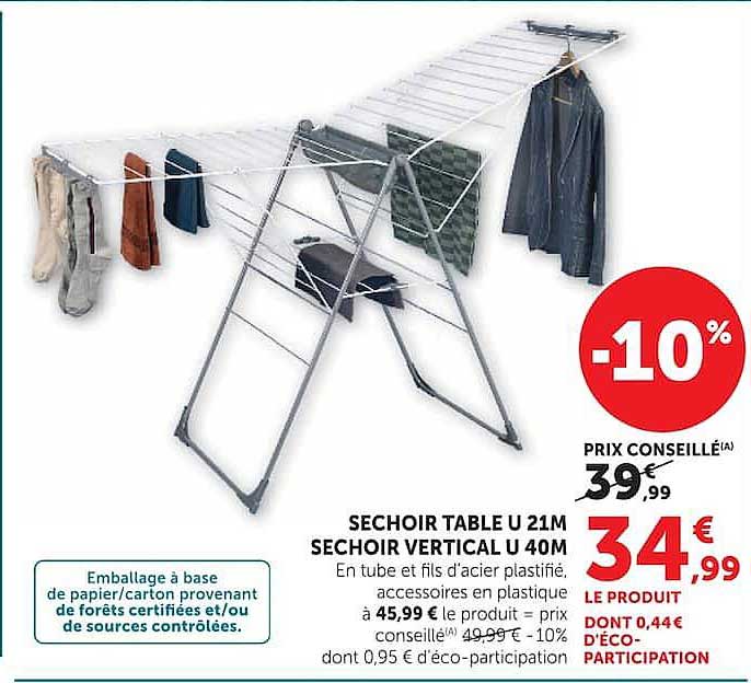 SECHOIR TABLE U 21M SECHOIR VERTICAL U 40M