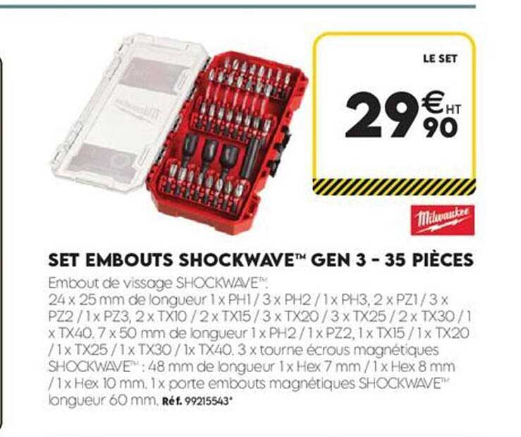 SET EMBOUTS SHOCKWAVE™ GEN 3 - 35 PIÈCES