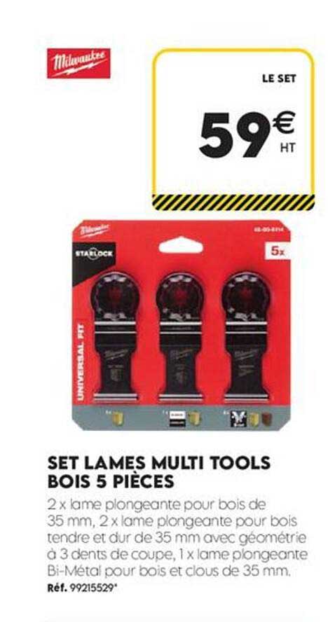 SET LAMES MULTI TOOLS BOIS 5 PIÈCES