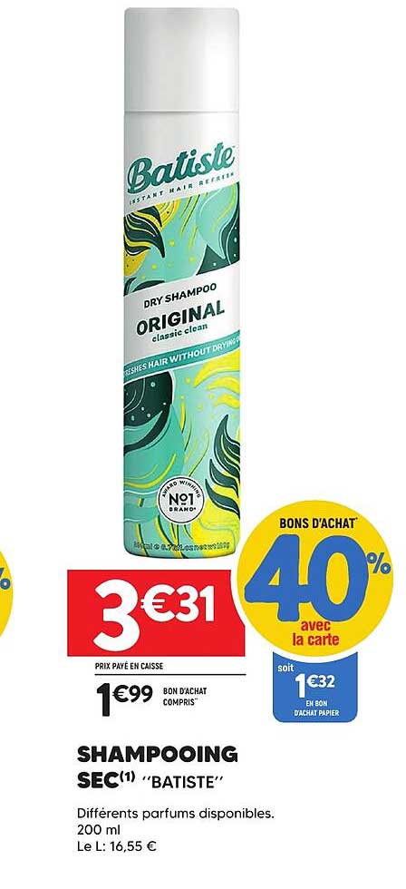 SHAMPOOING SEC(1) “BATISTE”