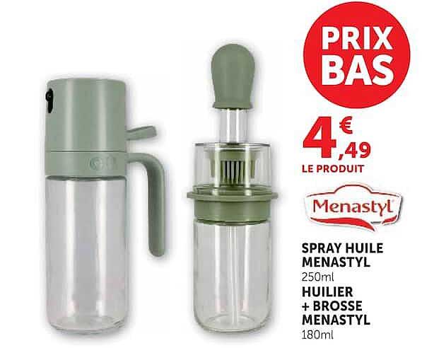 SPRAY HUILE MENASTYL 250ml HUILIER + BROSSE MENASTYL 180ml