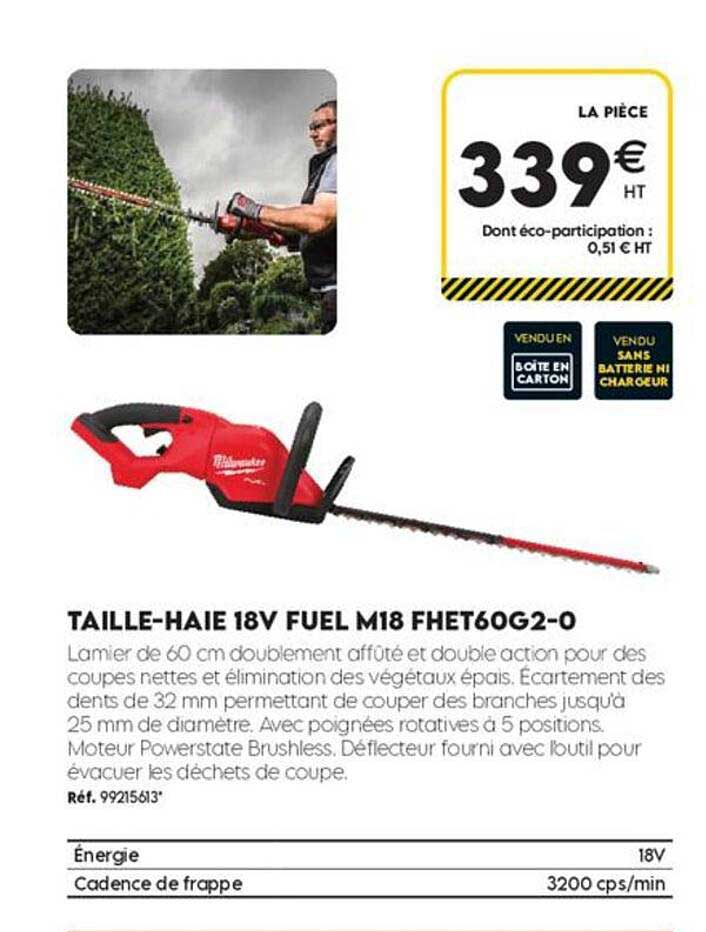TAILLE-HAIE 18V FUEL M18 FHET60G2-0