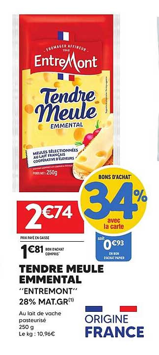 TENDRE MEULE EMMENTAL "ENTREMONT"
