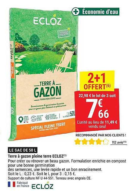Terre à gazon pleine terre ECLOZ