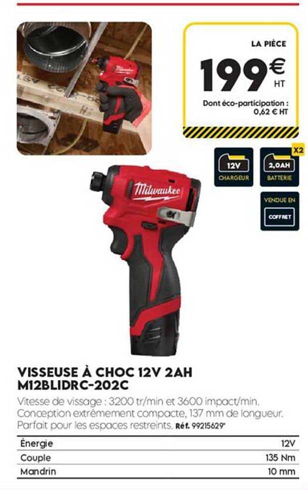 VISSЕUSE À CHOC 12V 2AH M12BLIDRC-202C