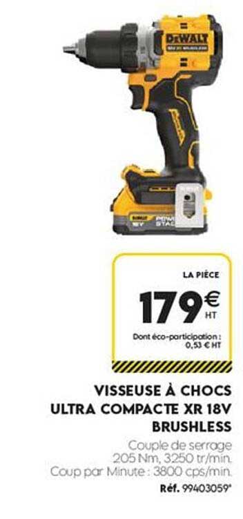 VISSEUSE À CHOCS ULTRA COMPACTE XR 18V BRUSHLESS