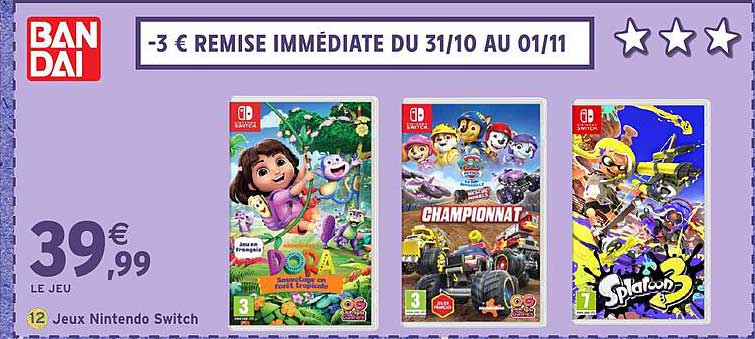 -3 € REMISE IMMÉDIATE DU 31/10 AU 01/11