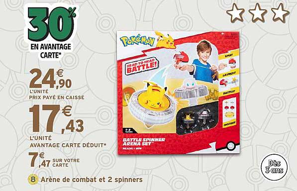 30% en avantage carte* - Pokémon Battle Spinner Arena Set