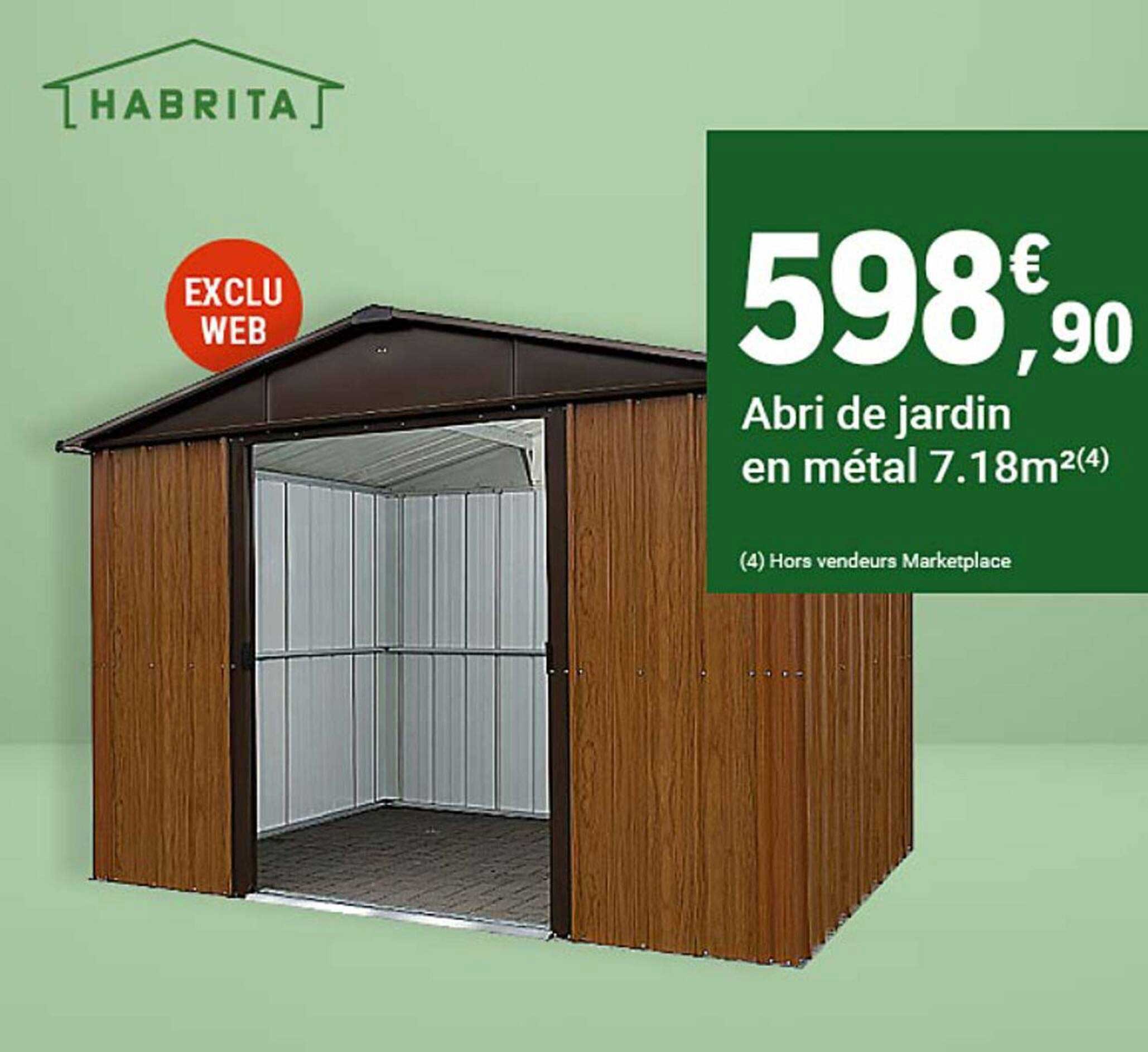 Abri de jardin en métal 7.18m²