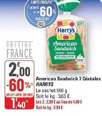 American Sandwich 7 Céréales HARRYS