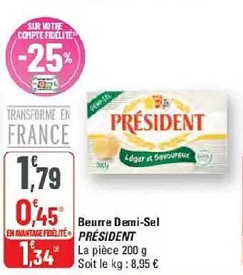 Beurre Demi-Sel PRÉSIDENT