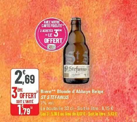 Bière Blonde d'Abbaye Belge ST STEFANUS