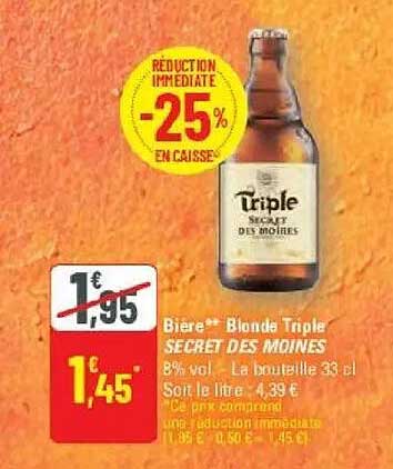 Bière* Blonde Triple SECRET DES MOIRES