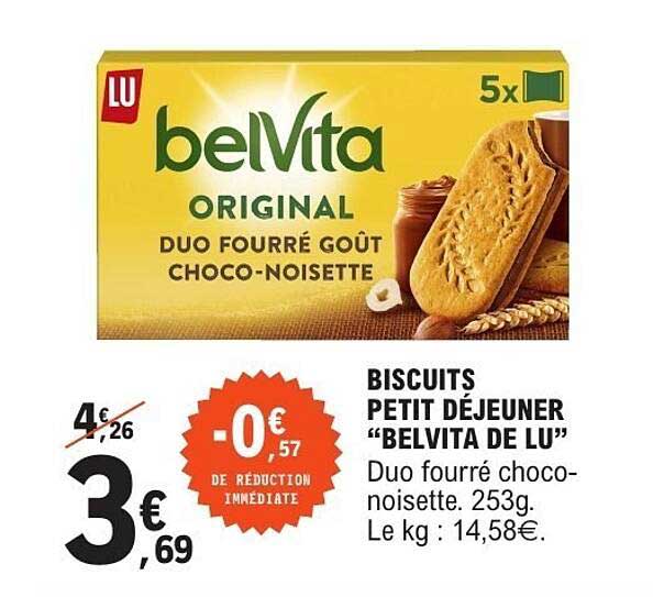 BISCUITS PETIT DÉJEUNER "BELVITA DE LU"