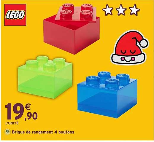 Brique de rangement 4 boutons