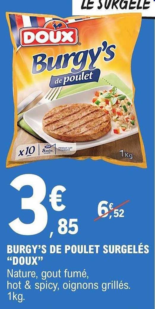 BURGY’S DE POULET SURGELÉS “DOUX”