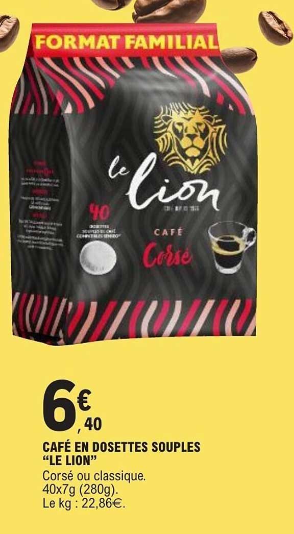CAFÉ EN DOSSETTES SOUPLES "LE LION"