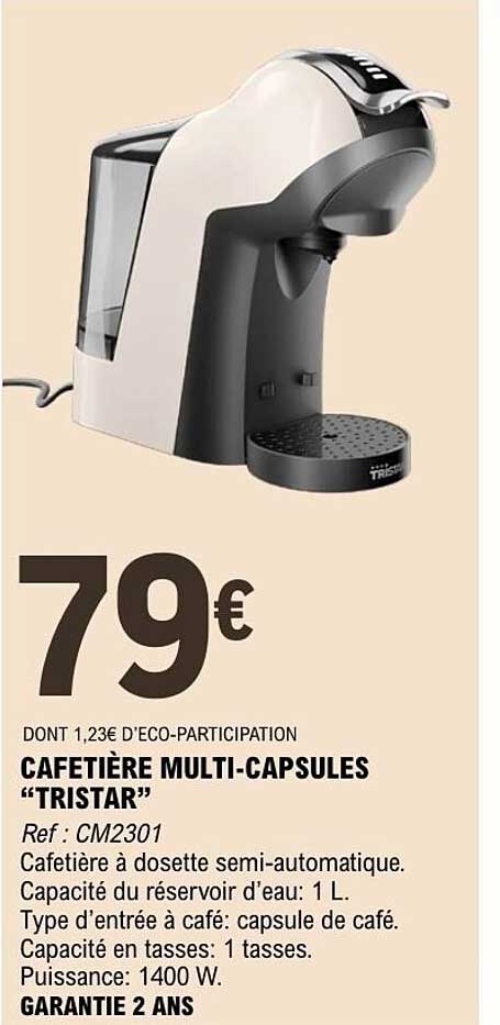 CAFETIÈRE MULTI-CAPSULES “TRISTAR”