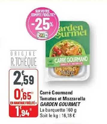 Carré Gourmand Tomates et Mozzarella GARDEN GOURMET