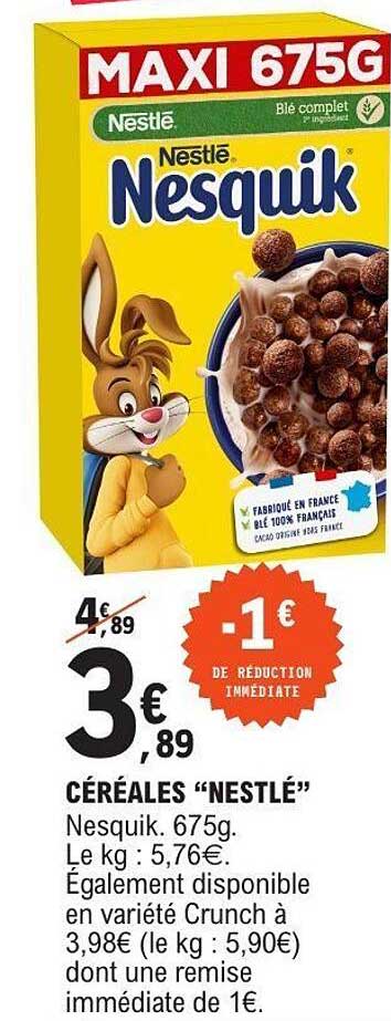 CÉRÉALES "NESTLÉ" Nesquik. 675g.