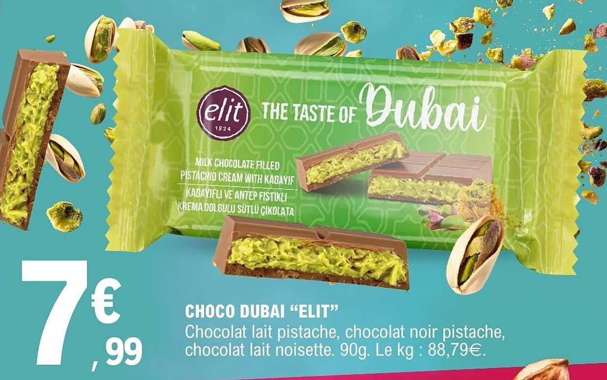 CHOCOLAT LAIT PISTACHE 'CHOCOLAT DUBAI' ELIT