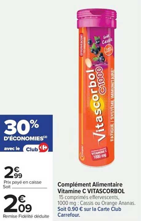 Complément Alimentaire Vitamine C VITASCORBOL