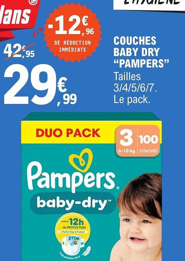 COUCHES BABY DRY “PAMPERS”