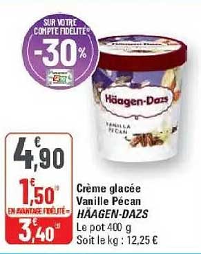Crème glacée Vanille Pécan HÄAGEN-DAZS