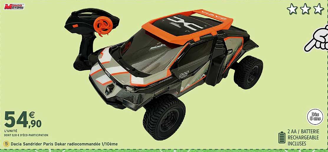 Dacia Sandrider Paris Dakar radiocommandée 1/10ème