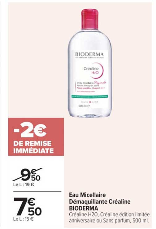 Eau Micellaire Démquillante Créaline BIODERMA
