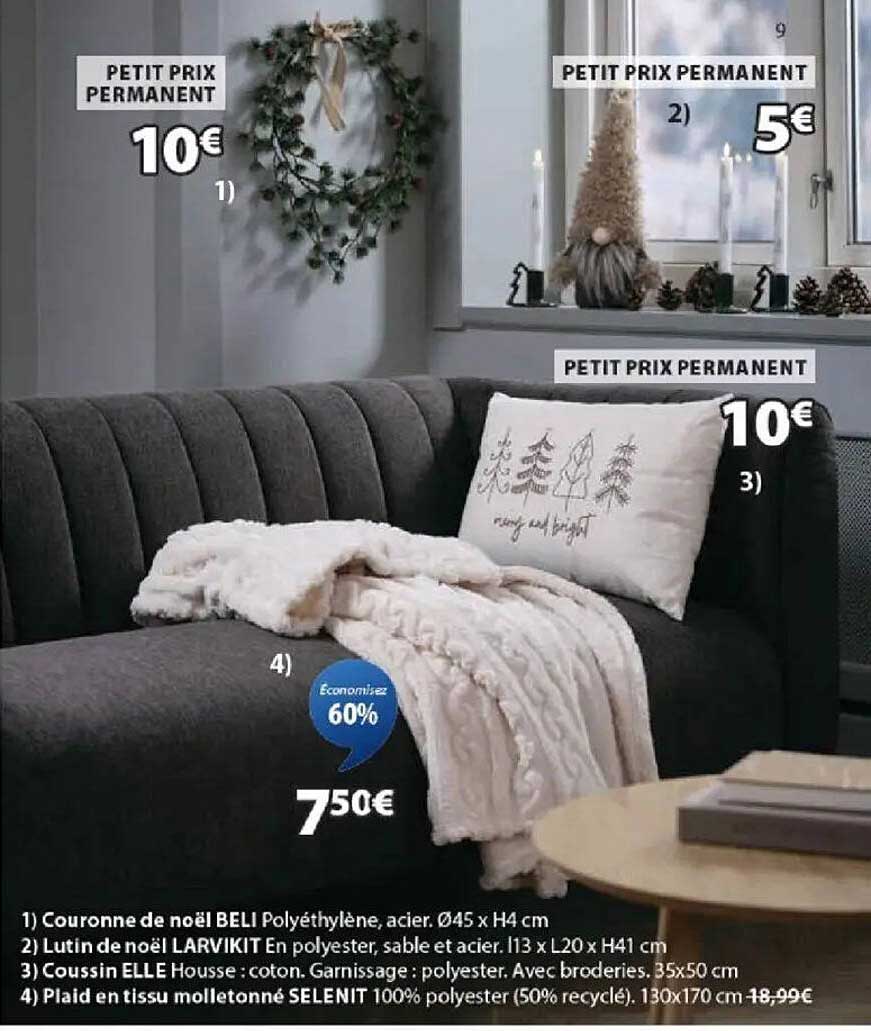 Économisez 60% sur le Plaid en tissu molletonné Selenit