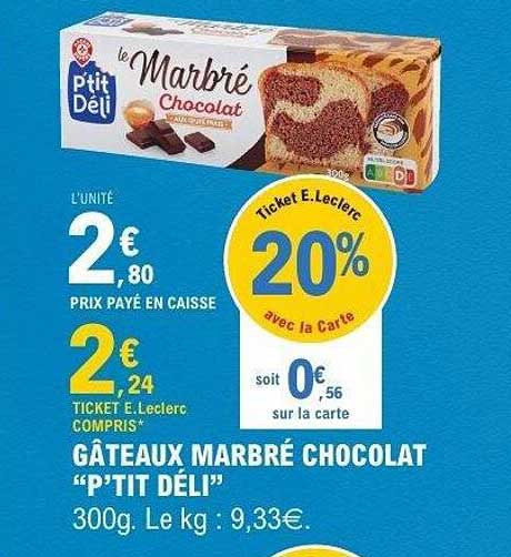 GÂTEAUX MARBRÉ CHOCOLAT "P'TIT DÉLİ"