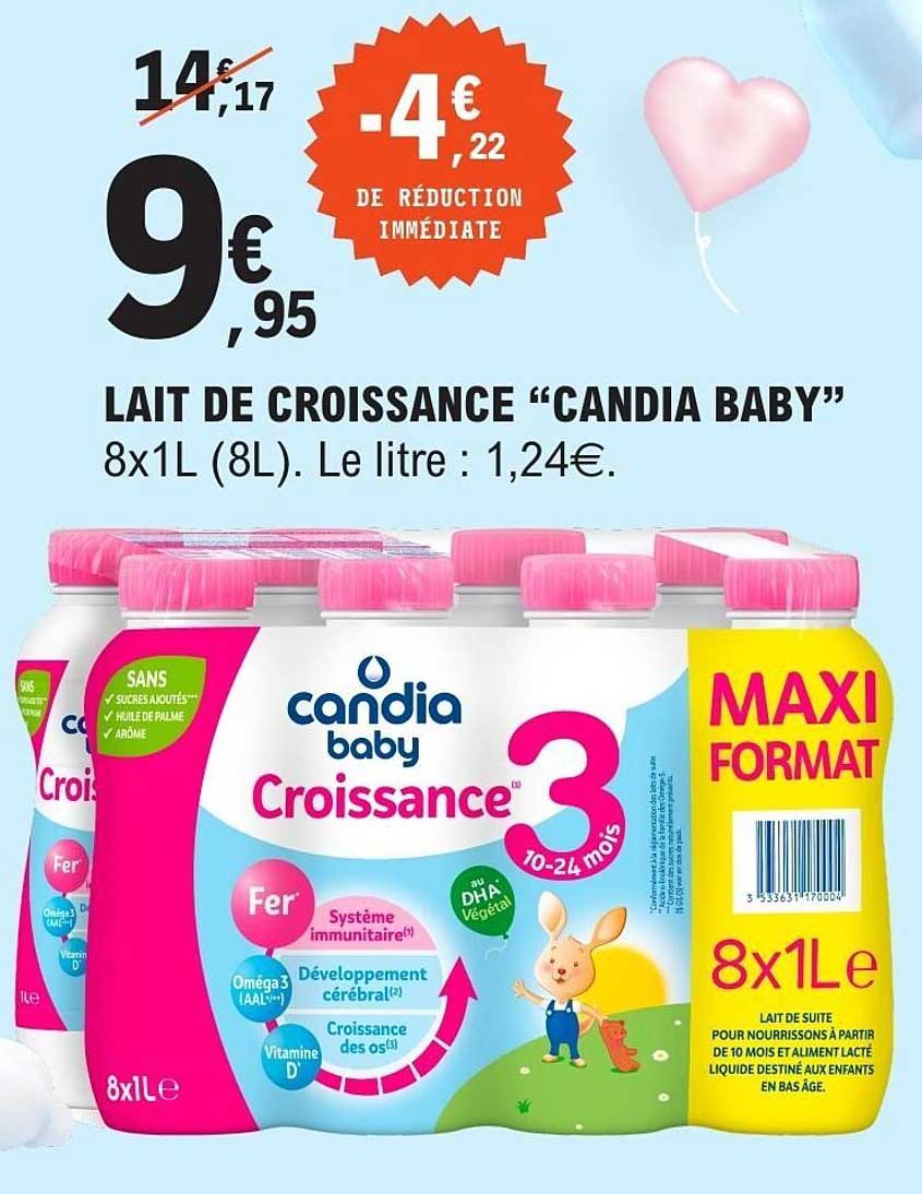 LAIT DE CROISSANCE "CANDIA BABY" 8x1L (8L)