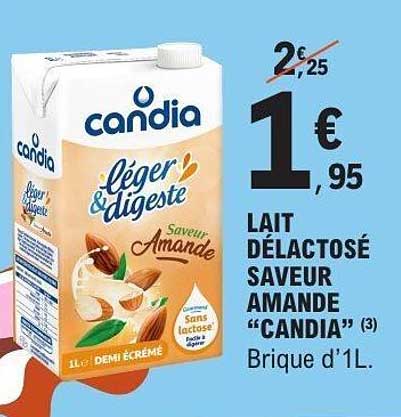 LAIT DÉLACTOSÉ SAVEUR AMANDE "CANDIA"