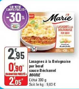 Lasagnes à la Bolognese pur boeuf sauce Béchamel