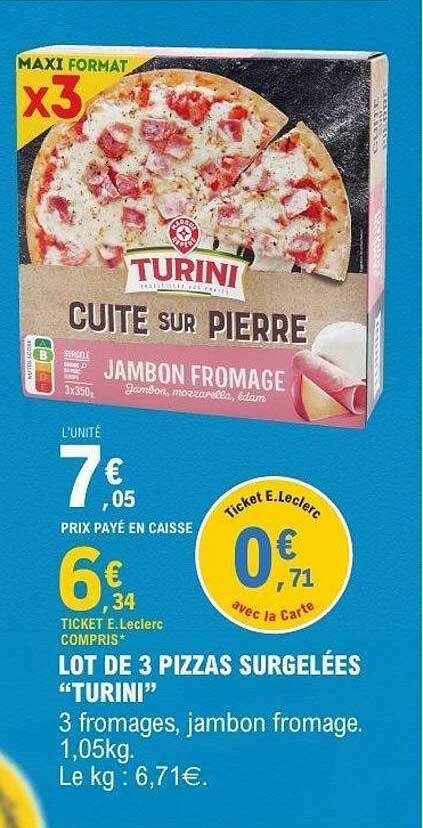 LOT DE 3 PIZZAS SURGELÉES “TURINI”