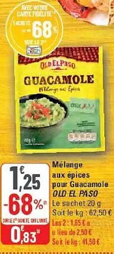 Mélange aux épices pour Guacamole OLD EL PASO