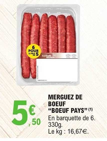 Merguez de Boeuf “Boeuf Pays”