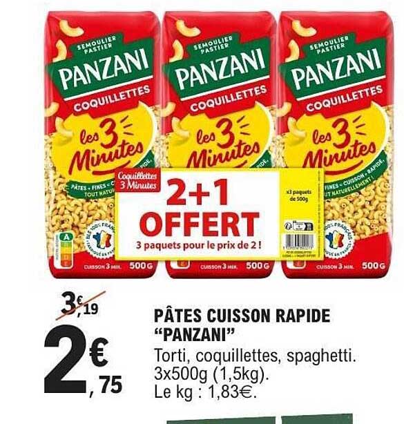 PÂTES CUISSON RAPIDE "PANZANI"