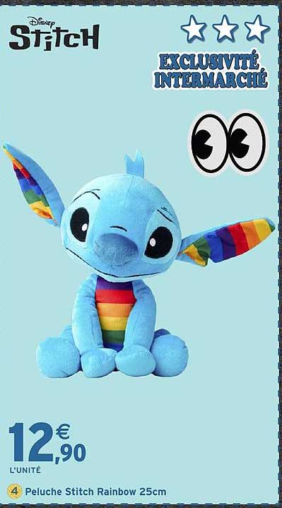 Peluche Stitch Rainbow 25cm