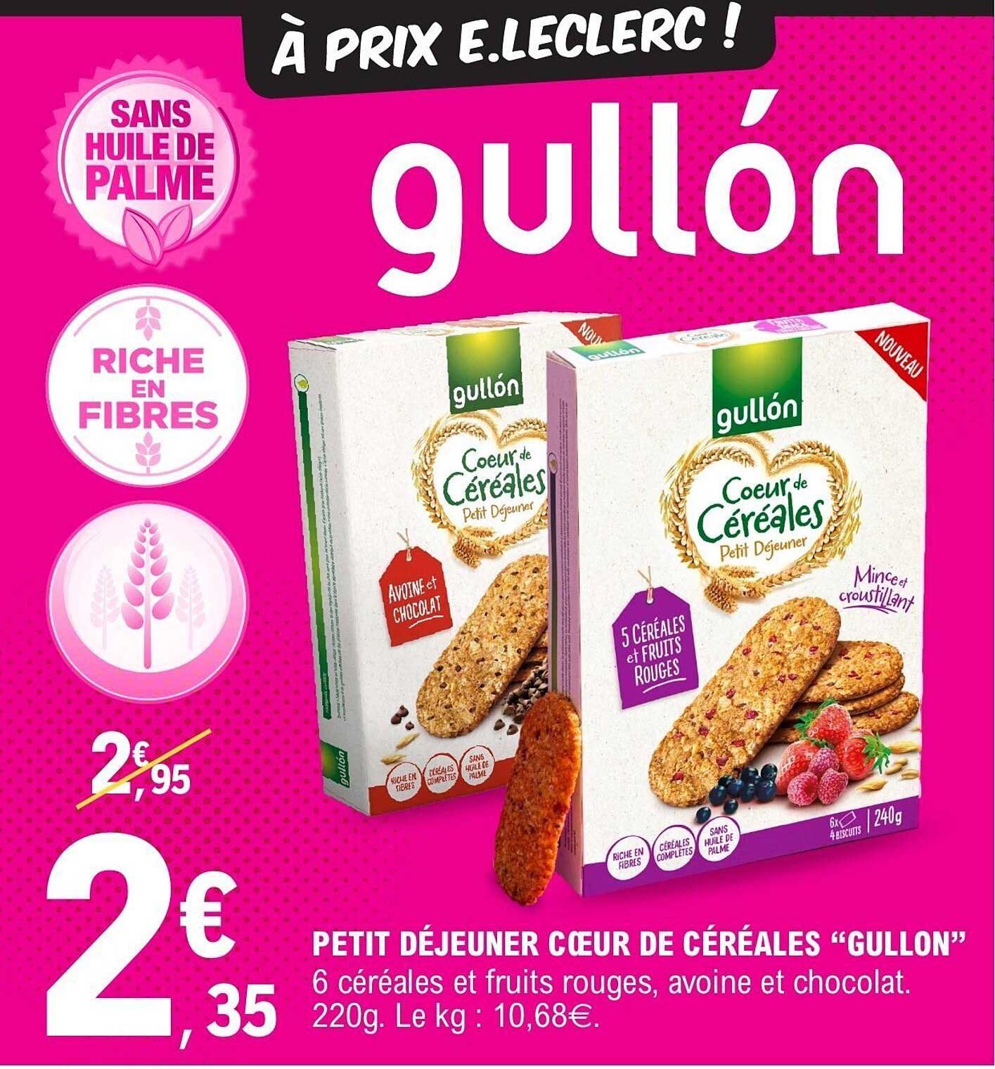 PETIT DÉJEUNER CŒUR DE CÉRÉALES "GULLON"