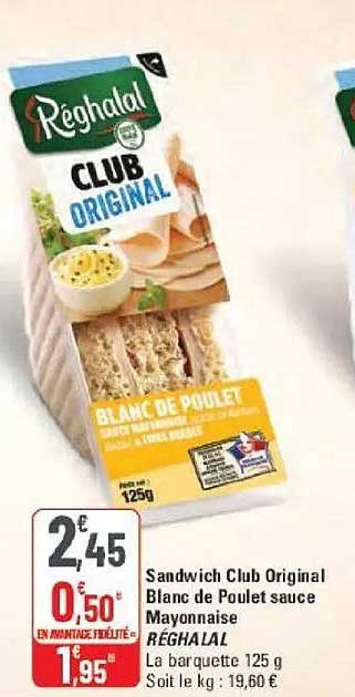 Sandwich Club Original Blanc de Poulet sauce Mayonnaise
