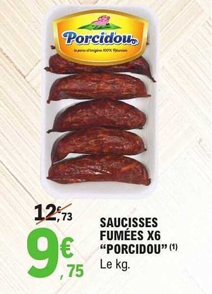 SAUCISSES FUMÉES X6 "PORCIDOU"